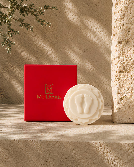 Marble Laxmi Footprint - Plain (With Gift Box)