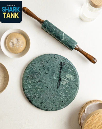 Marble Rolling Pin With Marble Chakla (Choose Options)