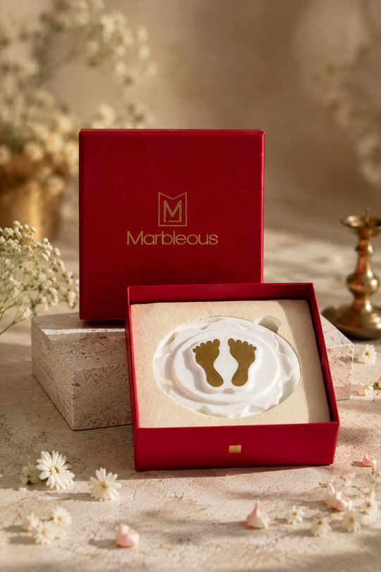 MARBLE LAKSHMI FOOTPRINT - BRASS (With Gift Box)