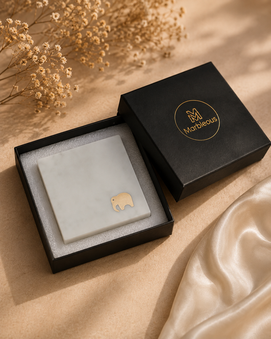 Marble Coasters (Set of 2)- Elephant theme (With Gift Box)